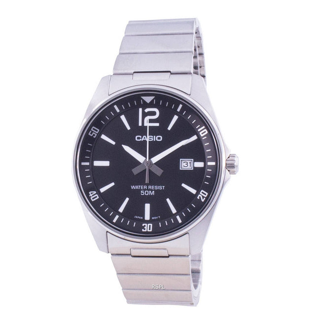 Casio Black Dial Stainless Steel Quartz MTP-E170D-1BV MTPE170D-1BV Men's Watch