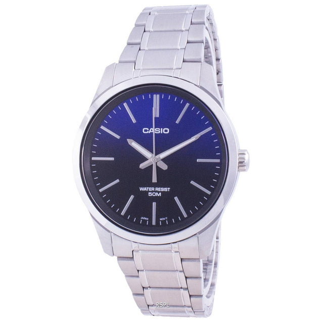 Casio Analog Blue Dial Stainless Steel Quartz MTP-E180D-2A MTPE180D-2 Mens Watch