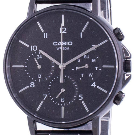 Casio Multi Hands Black Dial Stainless Steel Quartz MTP-E321B-1A MTPE321B-1 Mens Watch