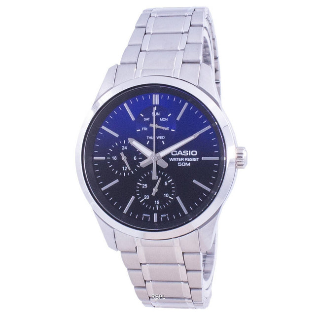 Casio Analog Blue Dial Stainless Steel Quartz MTP-E330D-2A MTPE330D-2 Mens Watch