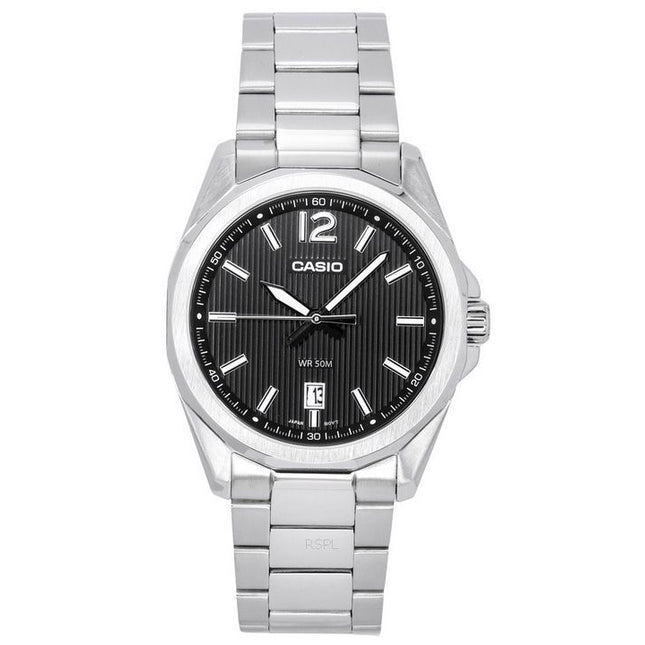 Casio Standard Analog Stainless Steel Black Dial Quartz MTP-E725D-1A Men's Watch