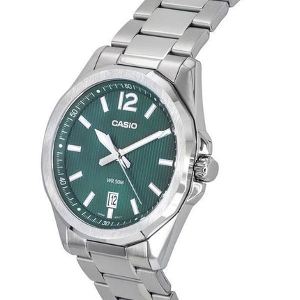 Casio Standard Analog Stainless Steel Green Dial Quartz MTP-E725D-3A Men's Watch