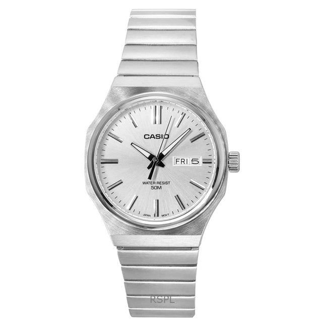 Casio Standard Analog Stainless Steel Silver Dial Quartz MTP-E735D-7AV Men's Watch