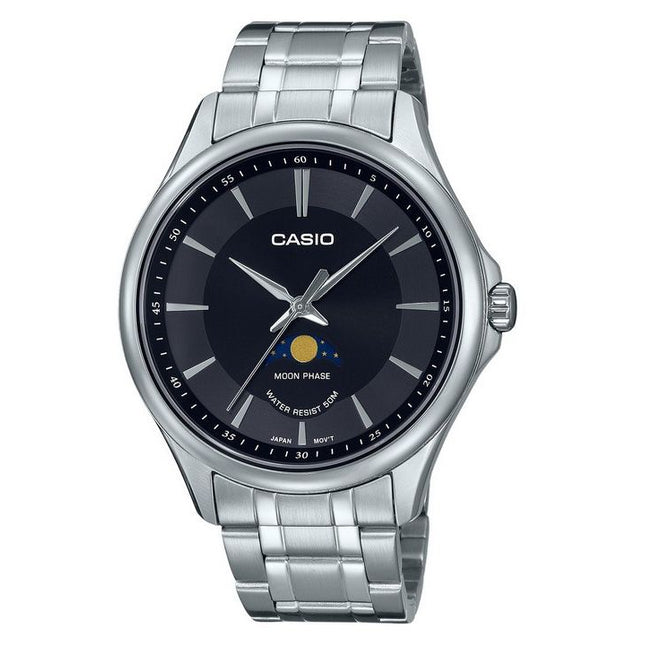 Casio Standard Analog Moon Phase Black Dial Quartz MTP-M100D-1A Men's Watch
