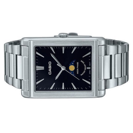 Casio Standard Analog Moon Phase Stainless Steel Black Dial Quartz MTP-M105D-1A Men's Watch