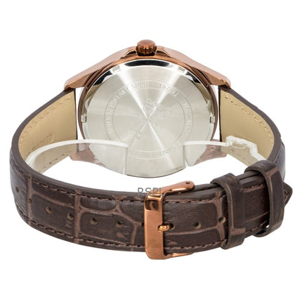 Casio Standard Analog Moon Phase Leather Strap Ivory Dial Quartz MTP-M110RL-5AV Men's Watch