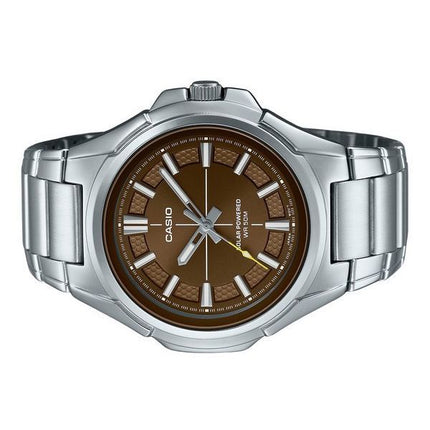 Casio Standard Analog Stainless Steel Brown Dial Solar MTP-RS100D-5AV Men's Watch