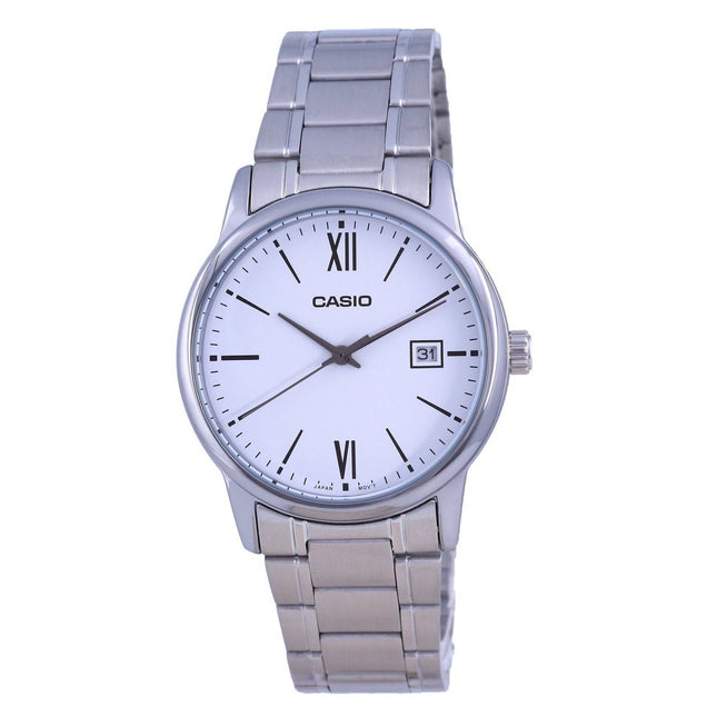 Casio White Dial Stainless Steel Analog Quartz MTP-V002D-7B3 MTPV002D-7 Men's Watch