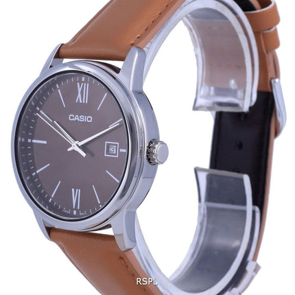 Casio Maroon Dial Stainless Steel Analog Quartz MTP-V002L-5B3 MTPV002L-5 Men's Watch