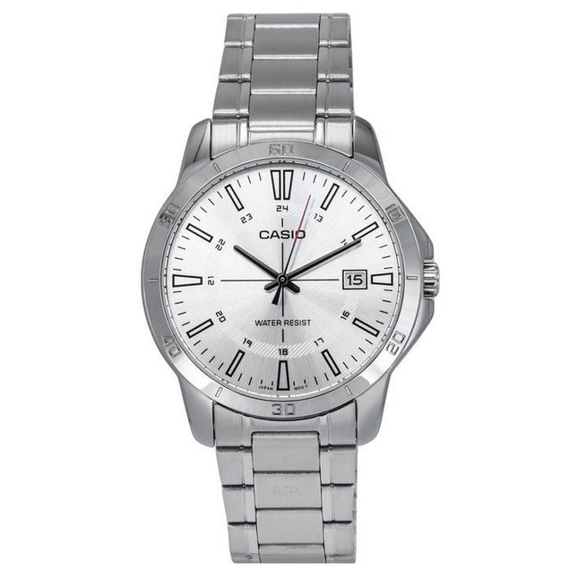 Casio Standard Analog Stainless Steel Silver Dial Quartz MTP-V004D-7C Men's Watch