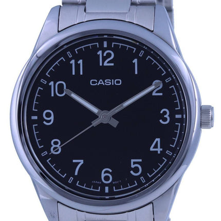 Casio Black Dial Stainless Steel Analog Quartz MTP-V005D-1B4 MTPV005D-1 Mens Watch