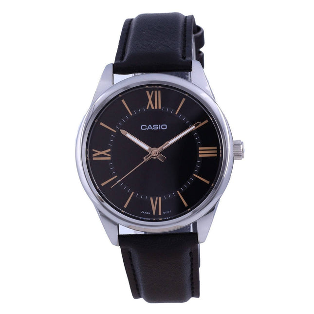 Casio Black Dial Stainless Steel Analog Quartz MTP-V005L-1B5 MTPV005L-1 Mens Watch