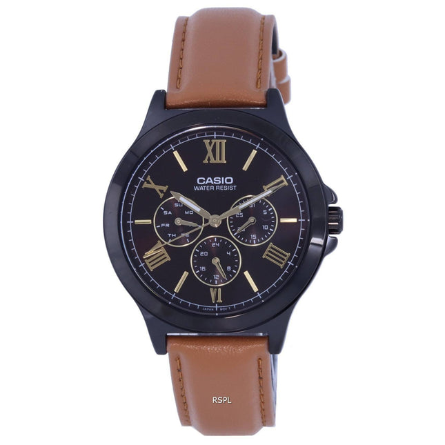 Casio Chronograph Leather Strap Analog MTP-V300BL-5A MTPV300BL-5 Men's Watch