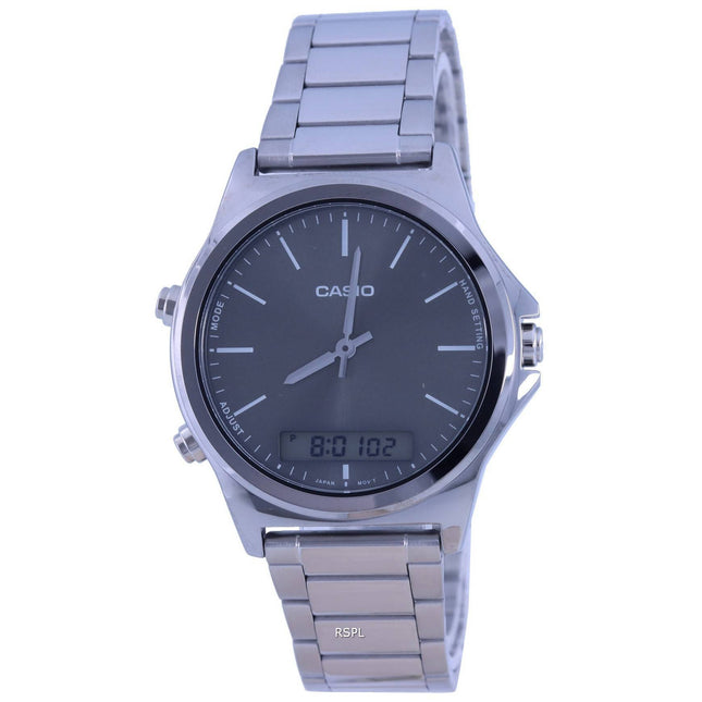 Casio Analog Digital Black Dial Leather Strap MTP-VC01D-8E MTPVC01D-8 Men's Watch
