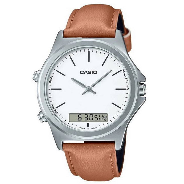 Casio Analog Digital Leather Strap MTP-VC01L-7E MTPVC01L-7 Men's Watch
