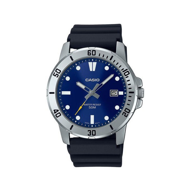 Casio Standard Analog Resin Strap Blue Dial Quartz MTP-VD01-2E Men's Watch