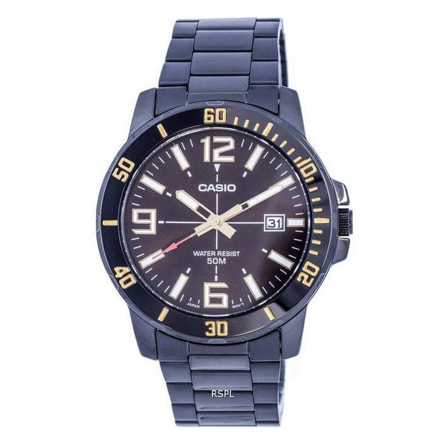 Casio Enticer Analog Black Dial Quartz MTP-VD01B-5BV MTPVD01B-5B Mens Watch