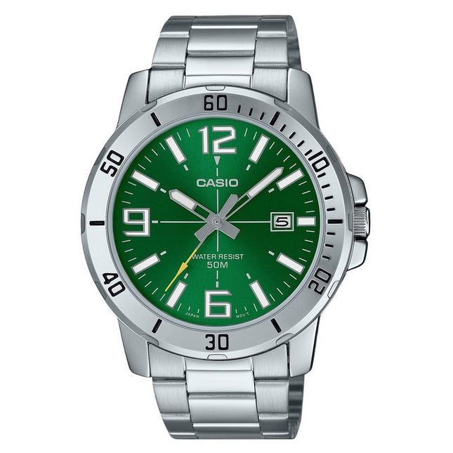 Casio Standard Analog Stainless Steel Green Dial Quartz MTP-VD01D-3BV Men's Watch