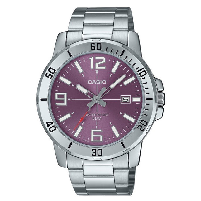 Casio Standard Analog Stainless Steel Purple Dial Quartz MTP-VD01D-6BV Men's Watch