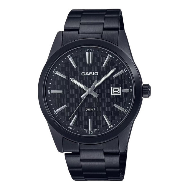Casio Standard Analog Black Ion Plated Stainless Steel Black Dial Quartz MTP-VD03B-1A Men's Watch