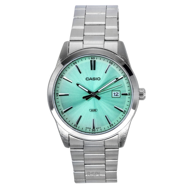Casio Standard Analog Stainless Steel Mint Green Dial Quartz MTP-VD03D-3A2 Men's Watch