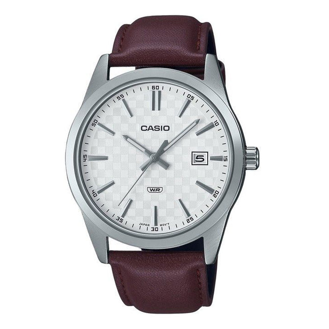 Casio Standard Analog Leather Strap White Dial Quartz MTP-VD03L-5A Men's Watch