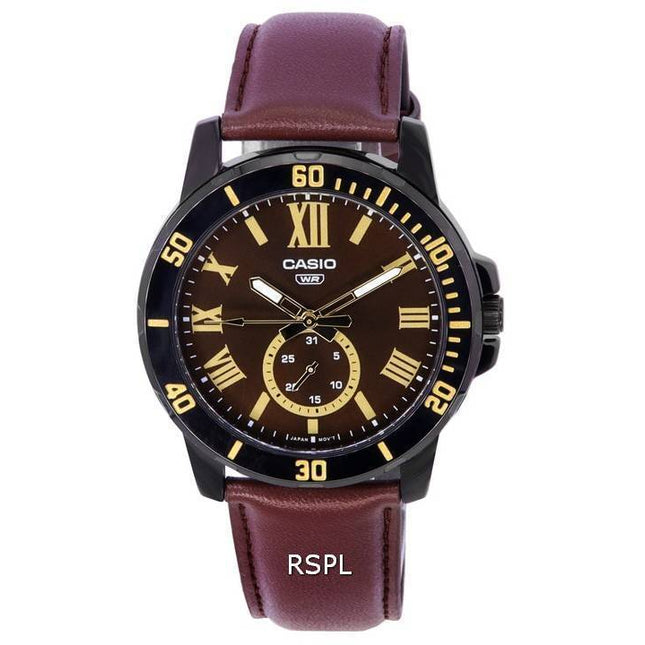 Casio Analog Brown Dial Quartz MTP-VD200BL-5B MTPVD200BL-5B Men's Watch