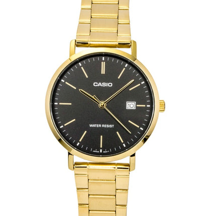 Casio Analog Gold Tone Stainless Steel Black Dial Quartz MTP-VT05G-1E Men's Watch
