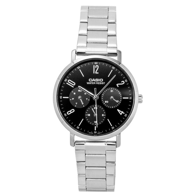 Casio Analog Stainless Steel Black Dial Quartz MTP-VT06D-1B Men's Watch