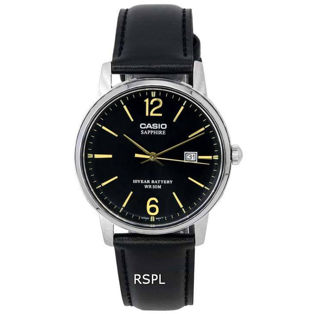 Casio Analog Leather Strap Black Dial Quartz MTS-110L-1A MTS110L-1 Men's Watch