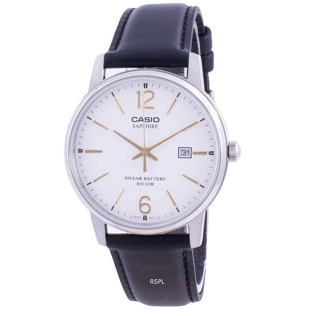 Casio White Dial Leather Strap Quartz MTS-110L-7AV MTS110L-7AV Men's Watch