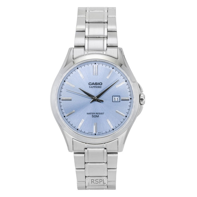 Casio Standard Analog Stainless Steel Light Blue Dial Quartz MTS-115D-2A2V Men's Watch