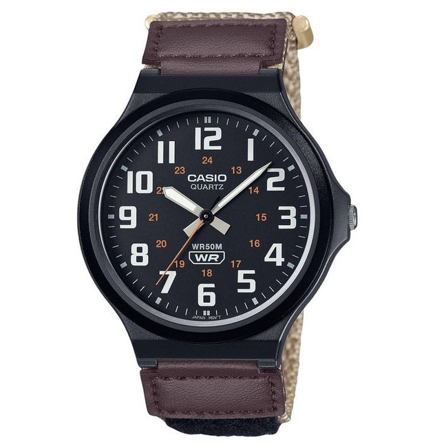 Casio Standard Analog Cloth Strap Black Dial Quartz MW-240B-5BV Men's Watch