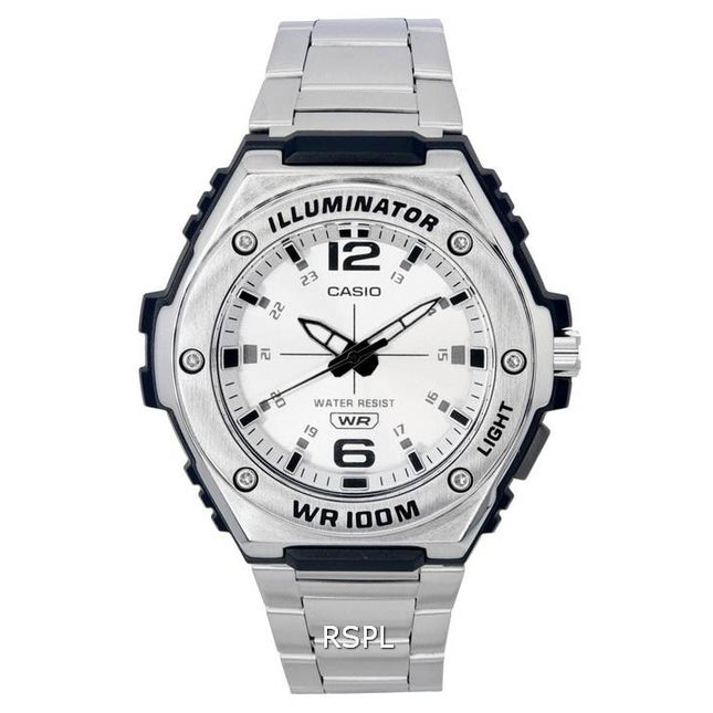 Casio Analog Silver Dial Quartz MWA-100HD-7A MWA100HD-7 100M Men's Watch