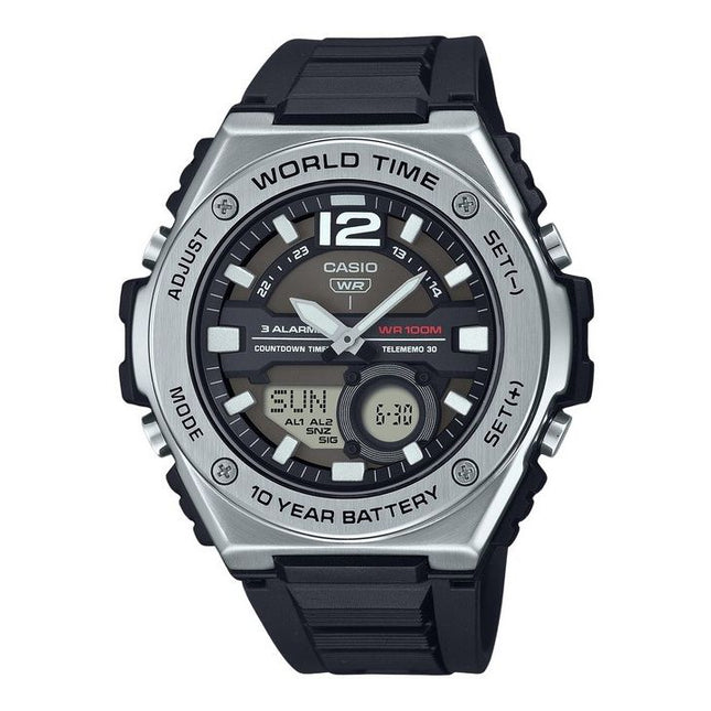 Casio Standard Analog Digital Resin Strap Black Dial Quartz MWQ-100-1AV 100M Men's Watch