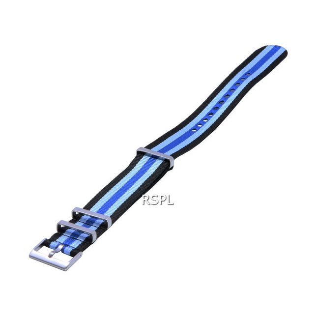 Ratio NATO20 Black and Blue Nylon 22mm Watch Strap