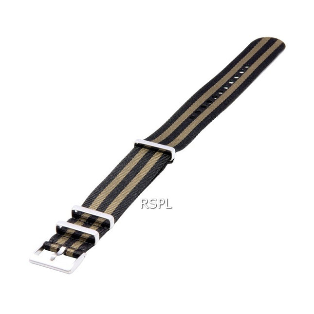 Ratio NATO21 Khaki and Black Nylon 22mm Watch Strap