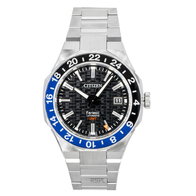 Citizen Series 8 GMT Stainless Steel Black Dial Automatic NB6031-56E 100M Men's Watch