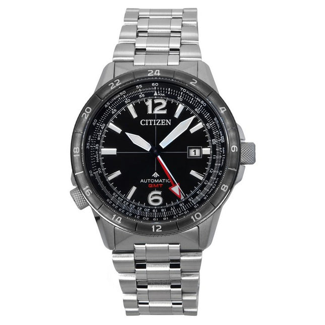 Citizen Promaster Air GMT Stainless Steel Black Dial Automatic NB6046-59E 200M Men's Pilot Watch
