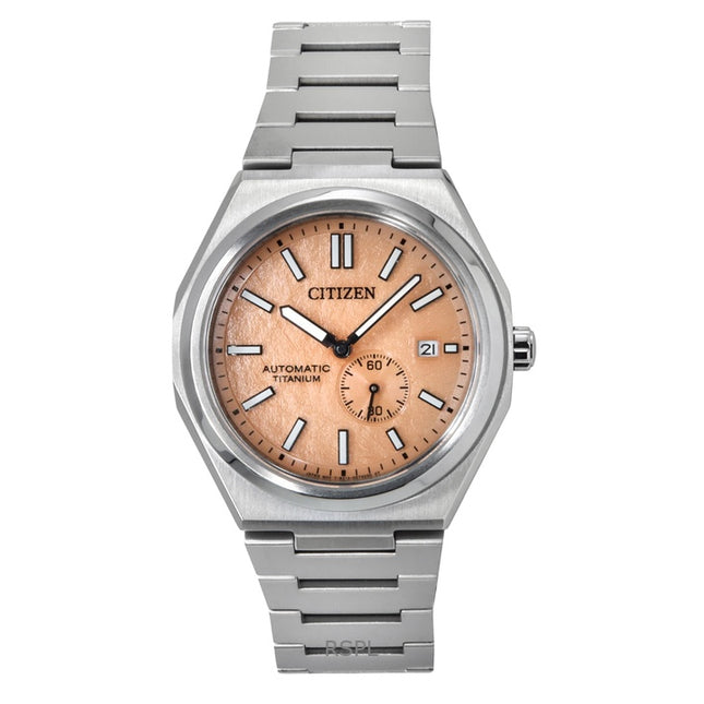 Citizen Zenshin Super Titanium Orange Dial Automatic NJ0180-80Z 100M Men's Watch