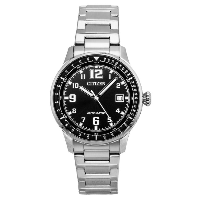 Citizen Urban Military Stainless Steel Black Dial Automatic NJ0190-51E 100M Men's Watch