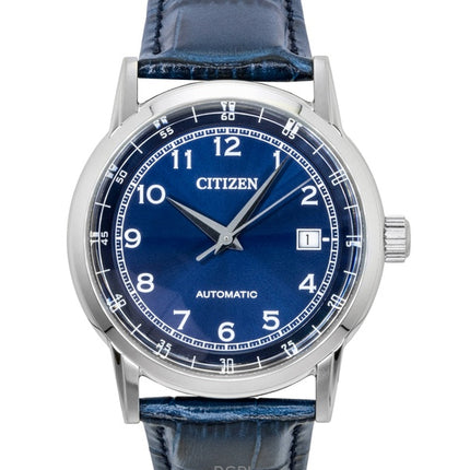 Citizen Leather Strap Blue Dial Automatic NJ0210-13L Men's Watch