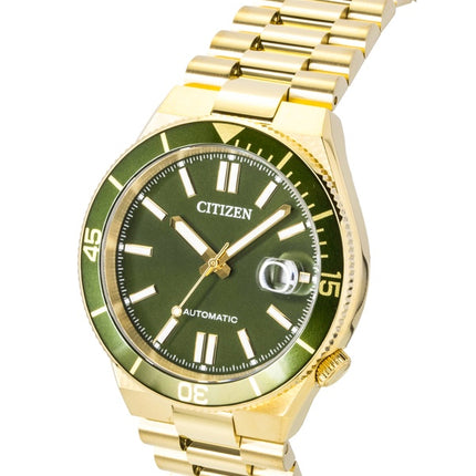 Citizen Tsuyosa Analog Gold Tone Stainless Steel Green Dial Automatic NJ0232-53X 100M Men's Watch