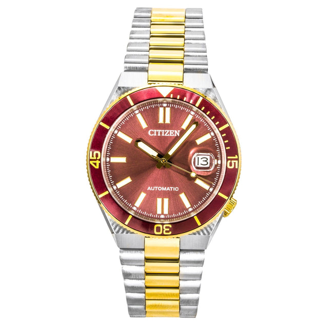 Citizen Tsuyosa Two Tone Stainless Steel Red Dial Automatic NJ0234-58X 100M Men's Watch