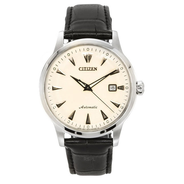 Citizen Kuroshio 64 Series Limited Edition Leather Strap Cream Dial Automatic NK0001-17X Men's Watch