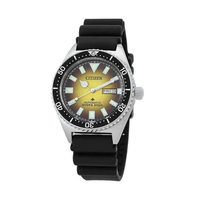 Citizen Promaster Marine Rubber Strap Yellow Dial Automatic Divers NY0120-01X 200M Men's Watch