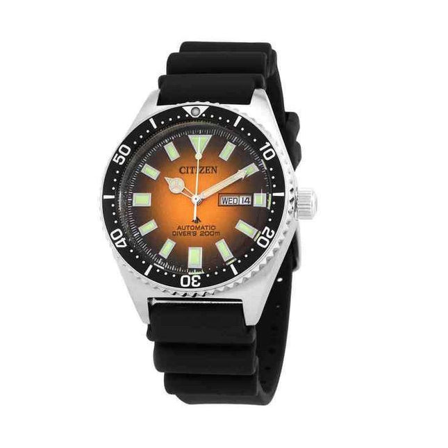 Citizen Promaster Marine Rubber Strap Orange Dial Automatic Divers NY0120-01Z 200M Men's Watch