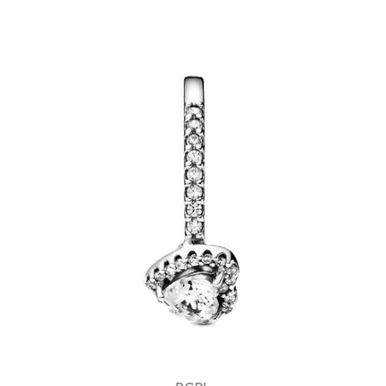 Pandora Elevated Heart Ring With Clear Cubic Zirconia P-198421C01-54 For Women