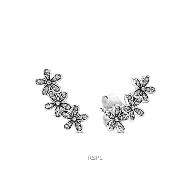 Pandora Daisy Flower Stud Earrings With Clear Cubic Zirconia P-290744CZ For Women