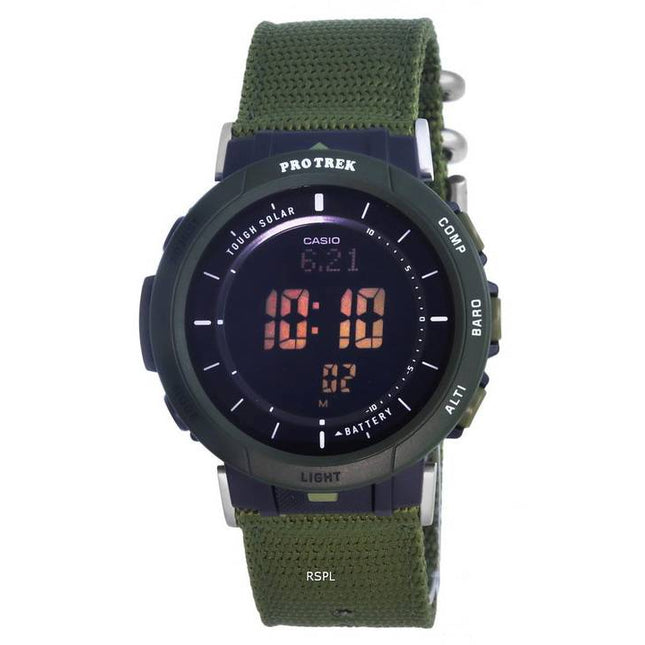 Casio Protrek Digital Black Dial Solar PRG-30B-3 PRG30B-3 100M Mens Watch